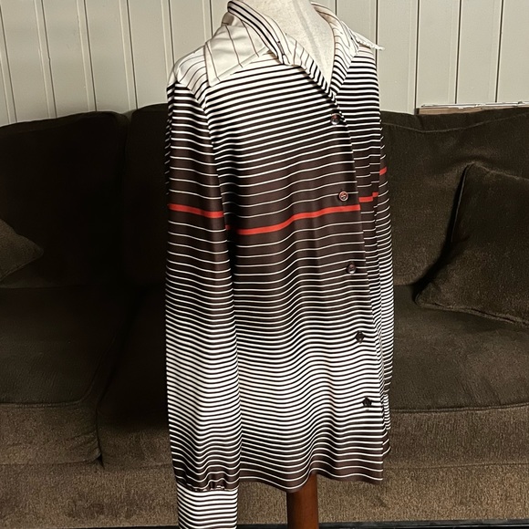 Styled by Terry Chicago • Vtg • Brown/White • Striped • Women • Large • Blouse - Picture 10 of 16